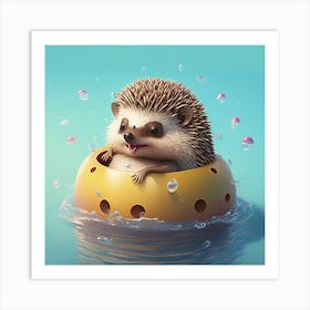 Hedgehog In A Bubble Art Print