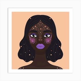 African Woman With Stars On Her Face Art Print