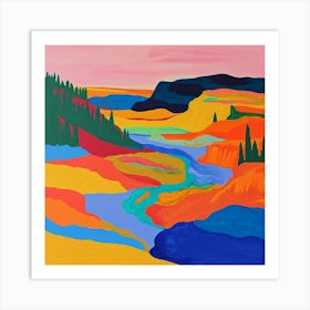 Colourful Abstract Yellowstone National Park 7 Art Print