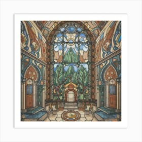 A wonderful artistic painting on stained glass 3 Art Print