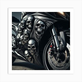 Skull Motorcycle Art Print