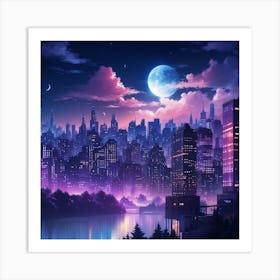 Wave Moon Art Print