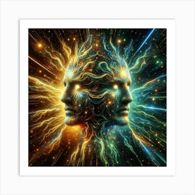 Transcending Words: Expressing Telepathic Connections Through Art" Art Print