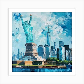 A Statue Of Liberty In New York Oil Painting Ill 1719923287 4 Art Print