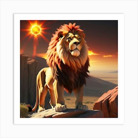 Lion In The Sun 1 Art Print