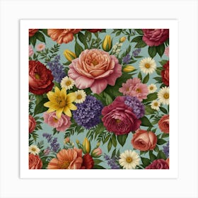 Floral Wallpaper Art Print