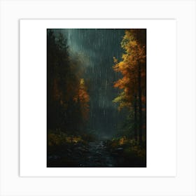 Rain In The Forest Art Print