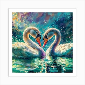 Love Swans Art Print