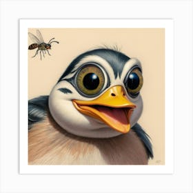 Duck With A Bee 2 Art Print