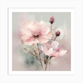 Pink Wild Flowers Art Print