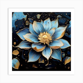 Blue Lotus Flower Art Print