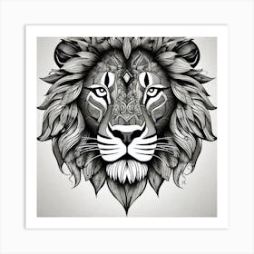 Lion Head Tattoo Art Print