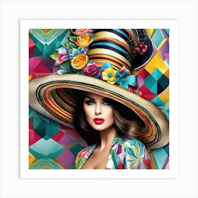 Woman In A Hat 6 Art Print