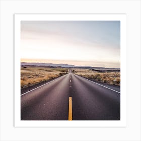 Highway Scenery Square Art Print