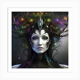 Woman With A Tree On Her Head Art Print