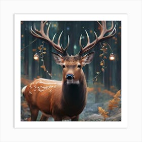 Deer In The Forest 3 Art Print