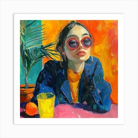 Girl With Sunglasses Art Print