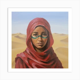 Girl In The Desert Art Print