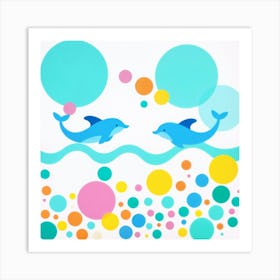 Dolphins In The Water 3 Art Print