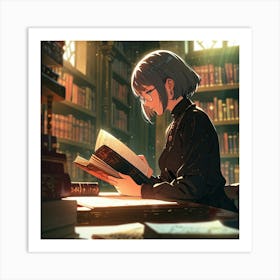 The Elderly Lady Librarian 039 Art Print