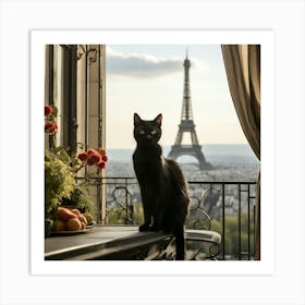 Cat In Paris Art Print