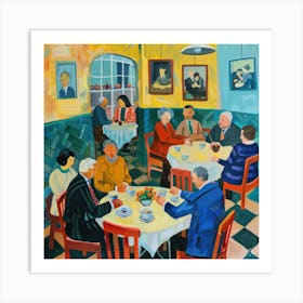 David Hockney Style. British Tea Room Series 8 Art Print