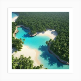 Aerial View Of A Tropical Island Art Print