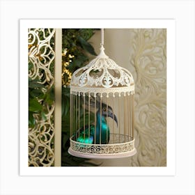 Peacock In A Cage Art Print