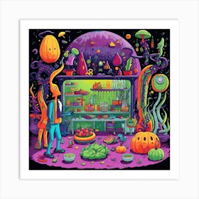 Psychedelic Kitchen Art Print