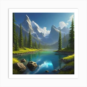 Lake In The Mountains Art Print