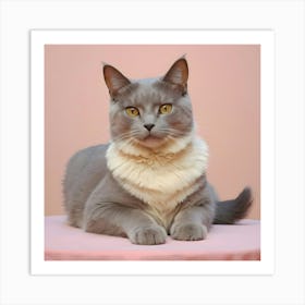 Portrait Of A Grey Cat Art Print