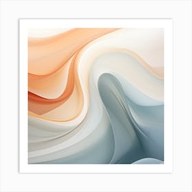 Soft Flow Modern Neutral Abstract Art Poster