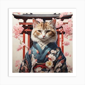 Japanese Cat Art Print