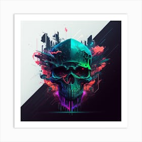 Digital Skull Art Print