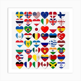 Flags Of The Countries Of The World,International Gift Art Print