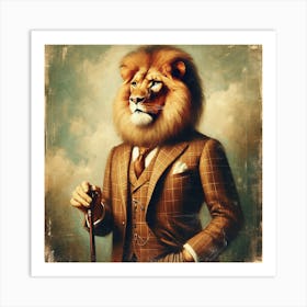 Lion In A Suit Art Print