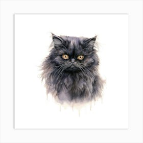 Black Persian Cat Portrait 2 Art Print