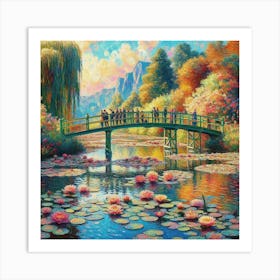 Water Lily Bridge Art Print