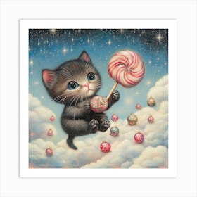 Lollipop Cat 1 Art Print