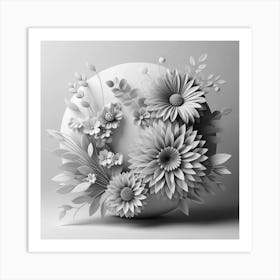 3d Flower Art Art Print