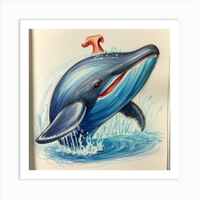 Dolphin Drawing 7 Art Print