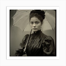 Victorian Woman With Umbrella 2 Art Print