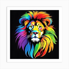 Rainbow Lion Art Print