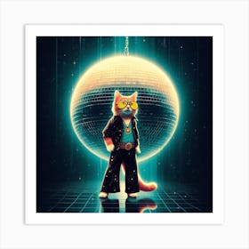 Disco Cat Art Print