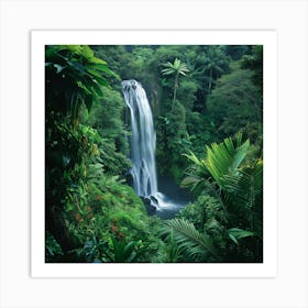 Waterfall In The Jungle Art Print