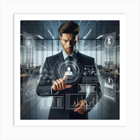 Businessman In Office Art Print