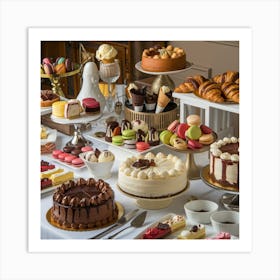 Decadent dessert table 1 Art Print