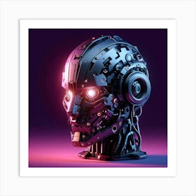 Robot Head 3d Illustration 1 Art Print