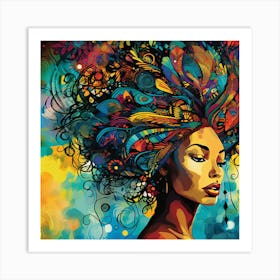 Afro Haired Woman 6 Art Print