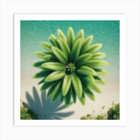Aerial View Of Palm Tree On The Beach Art Print